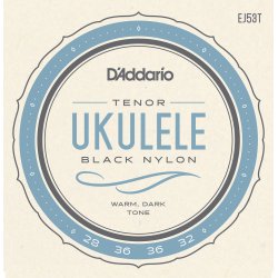 D'Addario EJ53T Ukulele Tenor Hawaiian Black Nylon